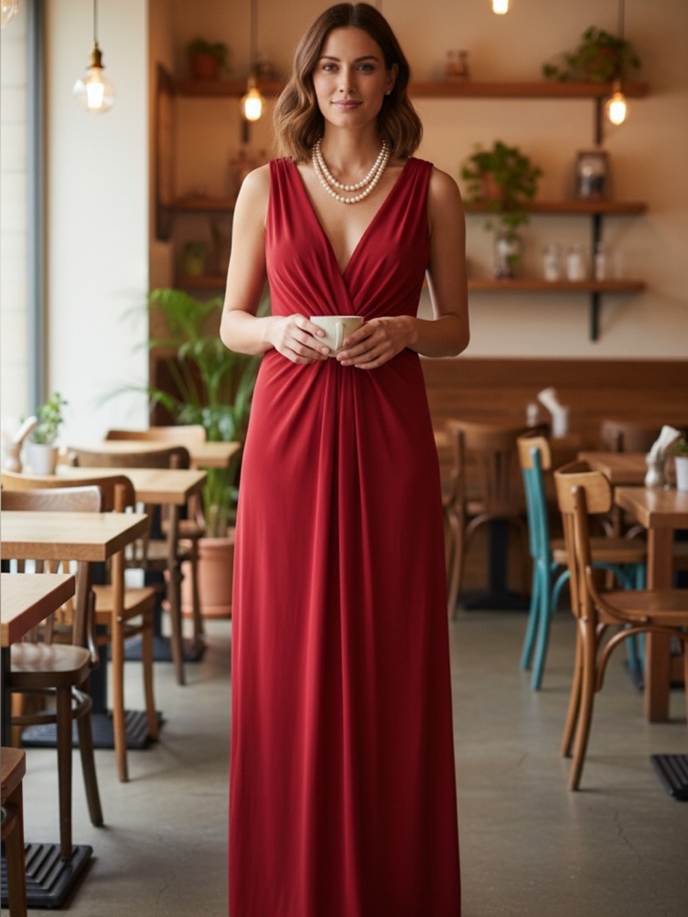 Nine West red maxi dress